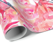 水彩ピンクのバラ ラッピングペーパー (ロールコーナー)