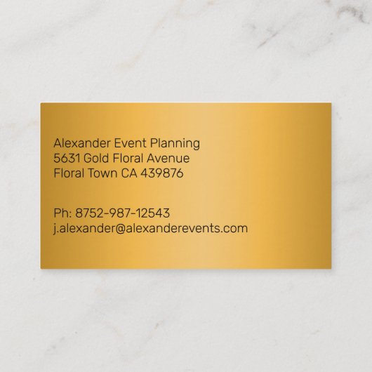 水彩ピンクのバラ 名刺 (裏面)