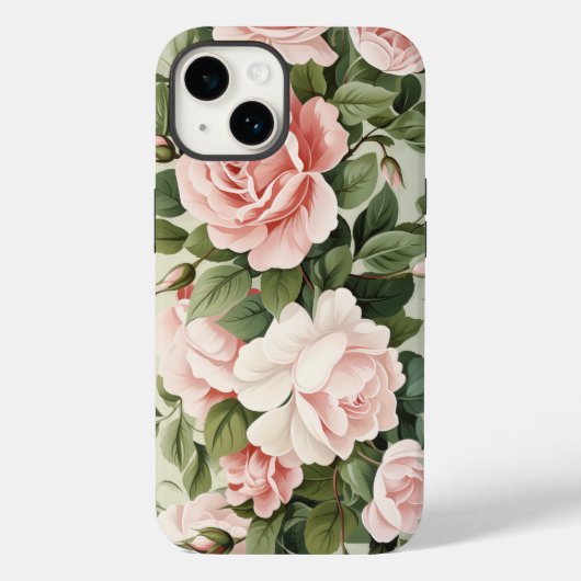 水彩ピンクのバラ Case-Mate iPhoneケース (裏面)