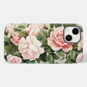 水彩ピンクのバラ Case-Mate iPhoneケース (裏面 (横))