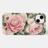 水彩ピンクのバラ Case-Mate iPhoneケース (裏面 (横))