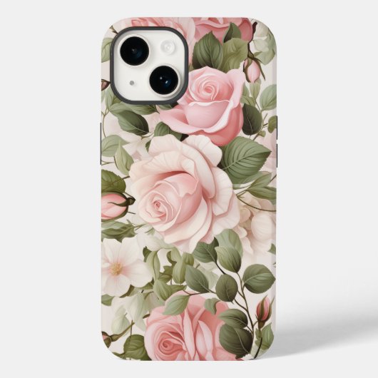 水彩ピンクのバラ Case-Mate iPhoneケース (裏面)