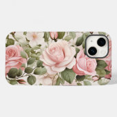 水彩ピンクのバラ Case-Mate iPhoneケース (裏面 (横))