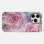 水彩ピンクのバラ iPhoneケース (裏面横)