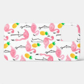 水彩ピンクのフラミンゴと黄色のパイナップル  Case-Mate iPhoneケース (裏面 (横))