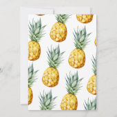 水彩ピンクのフラミンゴの女の子が1歳の誕生日 招待状 (裏面)