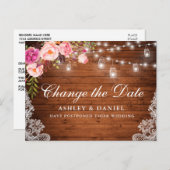 水彩ピンクのフローラウッドジャーズが日付を変更 ポストカード (正面/裏面)