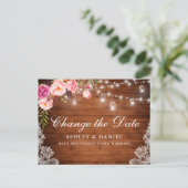 水彩ピンクのフローラウッドジャーズが日付を変更 ポストカード (スタンド正面)