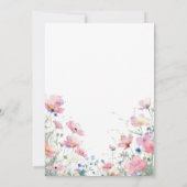 水彩ピンクのフローラストーリーブックベビーシャワー 招待状 (裏面)