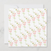 水彩ピンクのフローラベビーシャワー 招待状 (裏面)