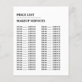 水彩ピンクのブラシストロークのメイクアップアーティスト チラシ (裏面)