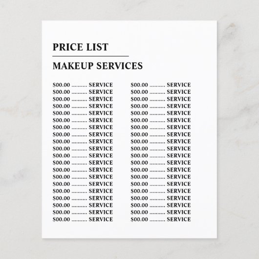 水彩ピンクのブラシストロークのメイクアップアーティスト チラシ (裏面)