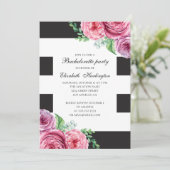 水彩ピンクのボヘミアンフラワーバチェロレッテパーティー 招待状 (スタンド正面)