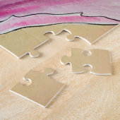 水彩ピンクのポピーのアートフラワー ジグソーパズル (側面)