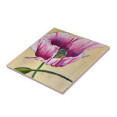 水彩ピンクのポピーのアートフラワー タイル (側面)