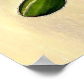 水彩ピンクのポピーのアートフラワー ポスター (角)