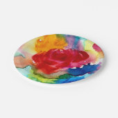 水彩ピンクのポピー芸術の花の紙プレート ペーパープレート (アングル)