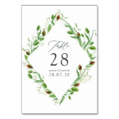 水彩ピンクのポピー ウェディング テーブルナンバー (裏面)