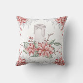 水彩ピンクのミスタントクリスマスキャンドル クッション (裏面)