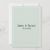 水彩ピンクのミントの花束　出欠連絡お願いします 招待状 (裏面)