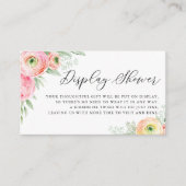 水彩ピンクのランナキュラスの花がシャワーを表示 エンクロージャーカード (正面)