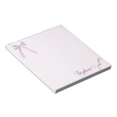 水彩ピンクのリボン甘パーソナライズされたい ノートパッド (アングル)