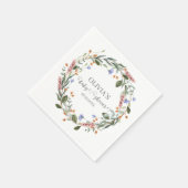 水彩ピンクのワイルドフラワーボホ素朴ベビーシャワー スタンダードカクテルナプキン (角)