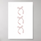 水彩ピンクのヴィンテージ弓ポスター ポスター (正面)