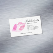 水彩ピンクの唇メイクアップブランディング マグネット名刺 (インサイチュ)