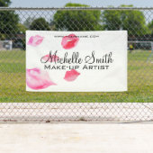 水彩ピンクの唇メイクアップブランディング 横断幕 (インサイチュ)