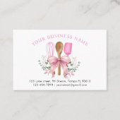 水彩ピンクの器具ベーカリー ロイヤリティカード (正面)