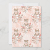 水彩ピンクの女の子のおもちゃとPram赤ちゃんシャワー 招待状 (裏面)