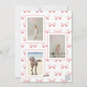 水彩ピンクの弓リボンサッシクリスマスフォト シーズンカード (裏面)