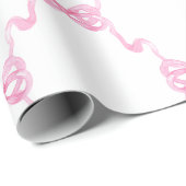 水彩ピンクの弓 ラッピングペーパー (ロールコーナー)