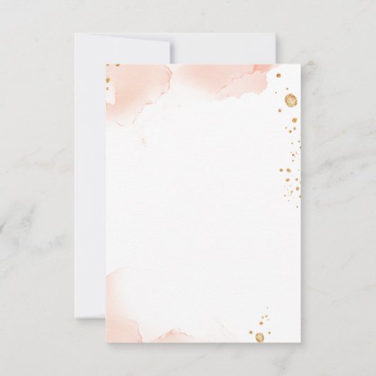 水彩ピンクの最初の聖なる交感謝してい交。 カード (裏面)