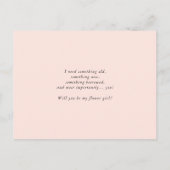 水彩ピンクの桃の花を飾って 私のフラワーガールになって インビテーションポストカード (裏面)