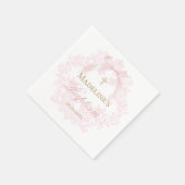 水彩ピンクの紋章 | バプテスマ スタンダードカクテルナプキン (角)