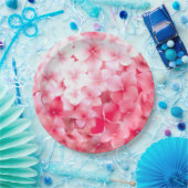 水彩ピンクの紫陽花 ペーパープレート (パーティー)