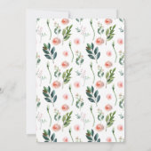 水彩ピンクの芍薬の花輪 卒業パーティー 招待状 (裏面)