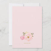 水彩ピンクの芍薬 ファーストホーリーコミュニオンII 招待状 (裏面)