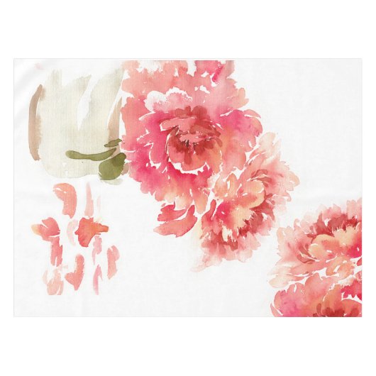 水彩ピンクの芍薬 メイソンジャー ウェディング テーブルクロス (正面(横))