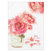 水彩ピンクの芍薬 メイソンジャー ウェディング テーブルクロス (正面)