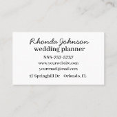 水彩ピンクの花さくらんぼ花フローラ 名刺 (裏面)