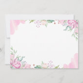 水彩ピンクの花のファーストホーリーコミュニオン写真 招待状 (裏面)