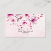 水彩ピンクの花の名刺 名刺 (裏面)