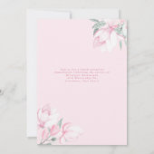 水彩ピンクの花の女の子の洗礼招待状 招待状 (裏面)