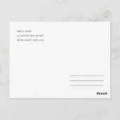 水彩ピンクの花の緑の葉ありがとうございます ポストカード (裏面)