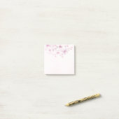 水彩ピンクの花を投稿するノート ポストイット (デスク上)