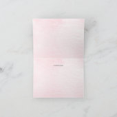 水彩ピンクの花サンキューカード サンキューカード (内部)