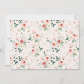 水彩ピンクの花バラ金ゴールド第1誕生日 招待状 (裏面)